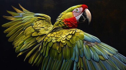 Canvas Print - yellow and green macaw