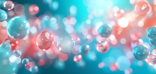 Poster - Colorful bubbles in a blurred bokeh background. Vibrant and abstract, perfect for creative projects and designs.