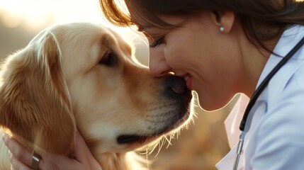 Poster - A Woman Kisses Her Dog