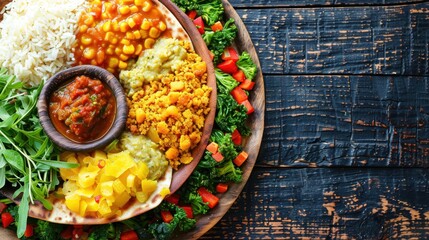 Canvas Print - Colorful Vegan Bowl with Various Ingredients