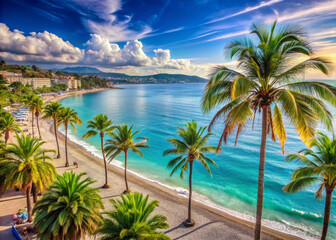 Sticker - palm trees on the beach