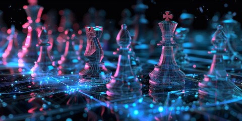 Poster - Digital Data Chessboard: Strategic ConceptUnique Design Elements
