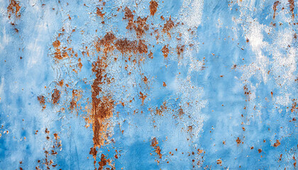 Wall Mural - Abstract background of old rusty wall with scraps of blue paint