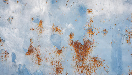 Wall Mural - Abstract background of old rusty wall with scraps of blue paint