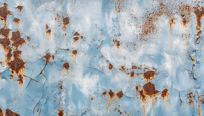 Wall Mural - Abstract background of old rusty wall with scraps of blue paint