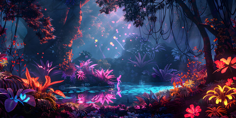 Aufkleber - Fantasy night forest