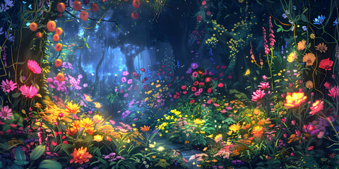 Aufkleber - Fantasy night forest