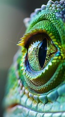 Green eye with lizard pattern