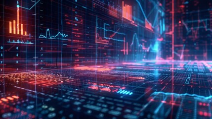 Aufkleber - Abstract background of business data graphs and statistical analysis on a computer screen.
