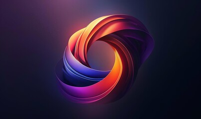 Poster - Colorful Abstract 3D Shape with Gradient Light Effects