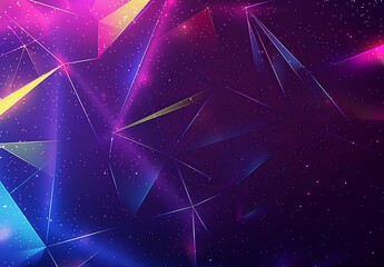 Poster - Abstract Geometric Background with Purple and Blue Lights