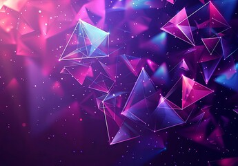 Poster - Abstract Geometric Background with Purple and Pink Color Scheme
