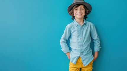 Wall Mural - The boy in blue shirt