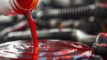 Wall Mural - The red oil being poured