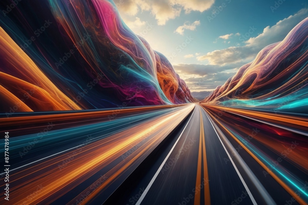 Abstract images of roads and routes, emphasizing direction and purpose ...