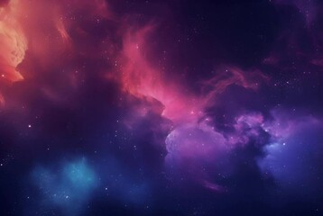 Wall Mural - horizontal video of breathtaking image of colorful nebula in deep space, showcasing vibrant clouds of gas and dust. cosmic scene evokes sense of wonder and vastness of universe