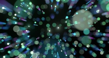 Poster - image of colorful light trails with motion blur effect