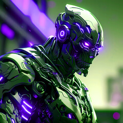 Abstract futuristic dark cyborg background