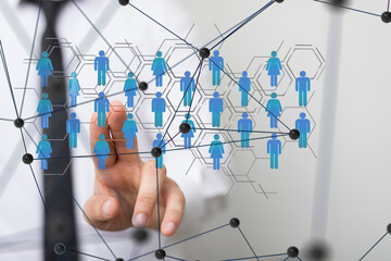 Poster - conference Digital Network and data concept 3d