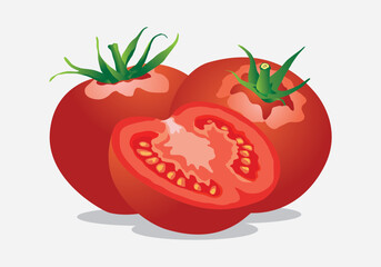 Fresh sliced ​​tomato vector illustration