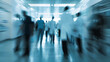 © VK Studio - Blurred motion captures the hurried pace of medical professionals in a hospital corridor, highlighting the urgency and constant movement within a healthcare setting.
