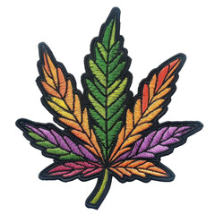 Weed leaf embroidered isolated on transparent background png