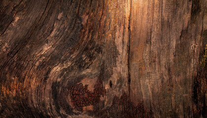 Wall Mural - Wood decay with wood termites , Old grunge dark textured wooden background , The surface of the old brown wood texture