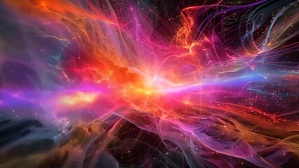 Poster - a vibrant abstract fractal pattern with a multitude of colors and intricate details, graphical repre