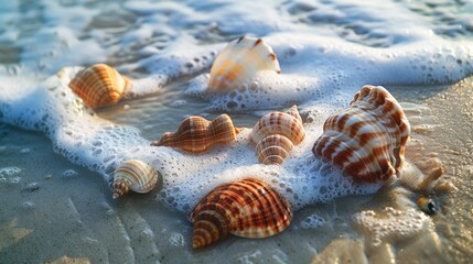 Canvas Print - Shells on the sandy seashore