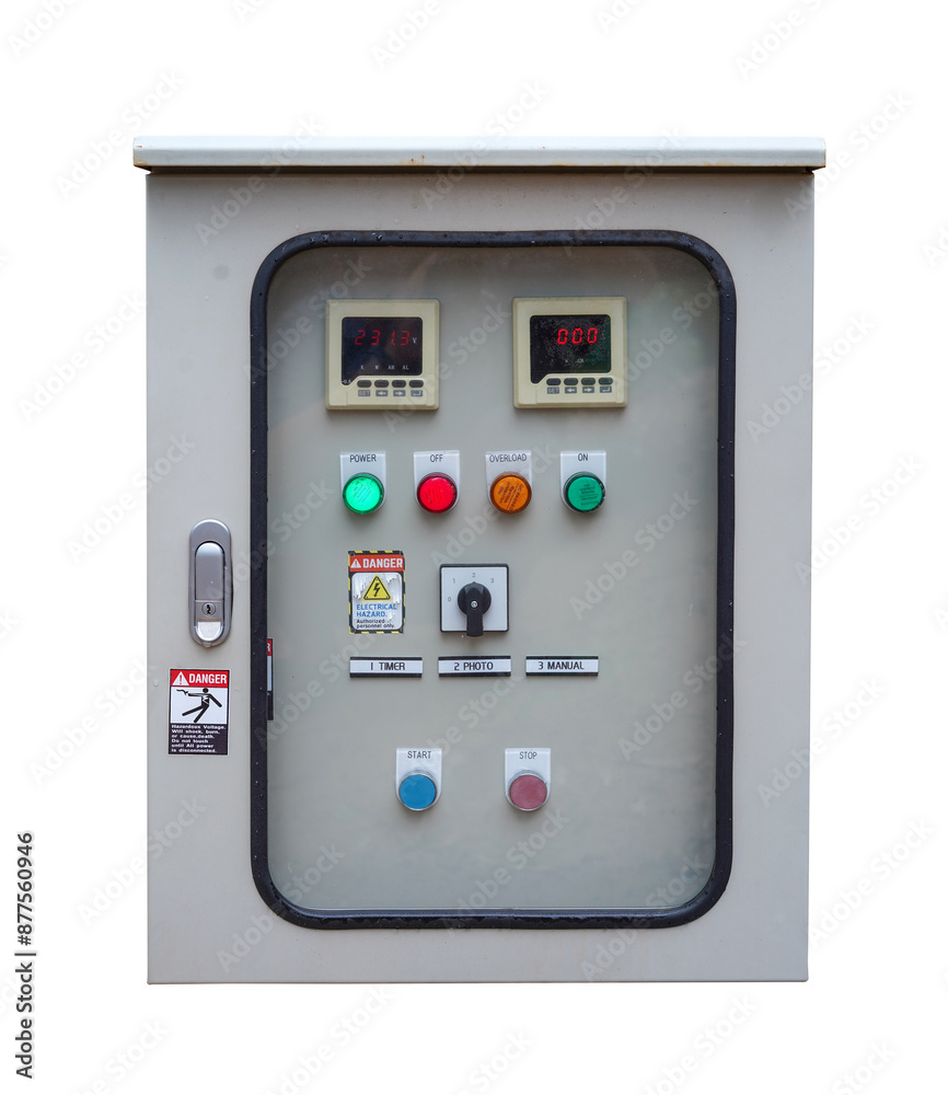 High voltage cabinet. Uninterrupted power. Electrical control box on ...