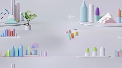 Poster - A futuristic city skyline with vibrant neon lights and colorful skyscrapers.