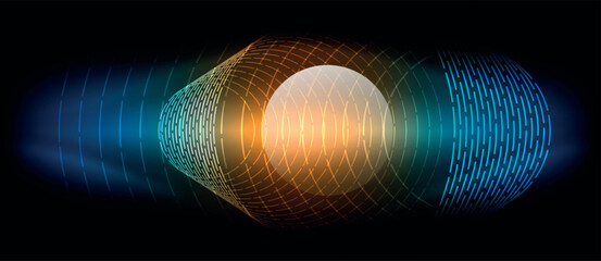 Wall Mural - Neon wave lines with blend effect. Vector Illustration For Wallpaper, Banner, Background, Card, Book Illustration, landing page