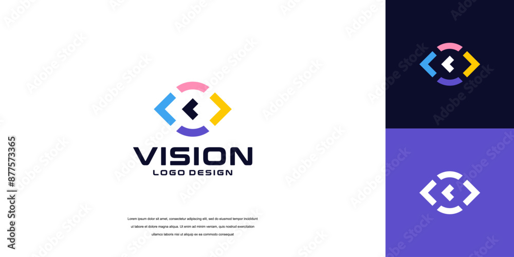 Vision Chain Logo vision logo vector, eye tech logo security idea Stock Vector | Adobe Stock