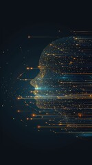 Poster - A profile of a digital human head, constructed of glowing circuitry against a dark blue background.