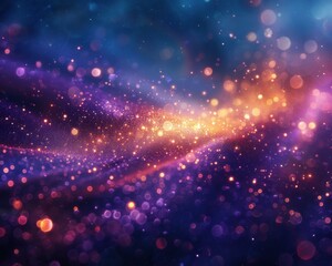 Wall Mural - glowing particles floating in space. ai.