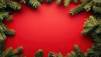 Poster - Red background with fir border