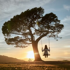 woman on a swing