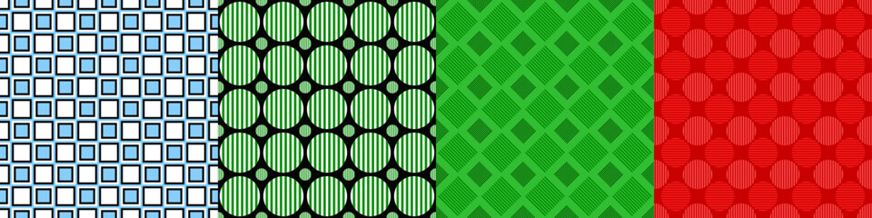 Poster - Seamless geometric threetone pattern set