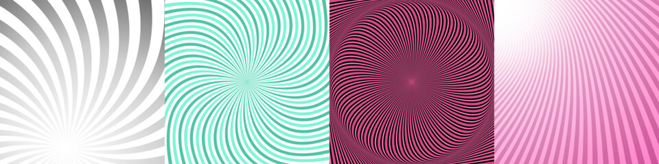 Poster - Abstract geometric ray burst background set