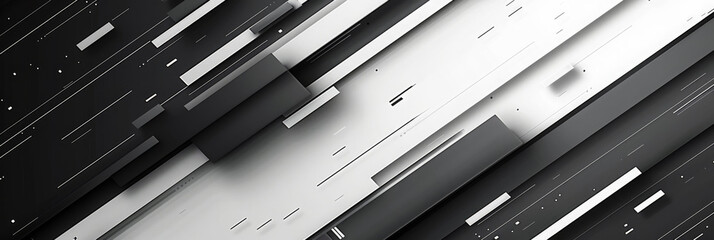 Monochrome geometric architecture with dynamic lines and angles