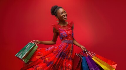 Canvas Print - The woman in colorful dress