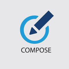 Poster - compose icon from user interface collection. Thin linear compose, note, paper outline icon isolated on white background. Line vector compose sign, symbol for web and mobile