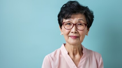 Canvas Print - The elderly woman with glasses