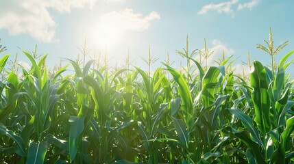 Wall Mural - The cornfield under sun