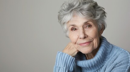 Canvas Print - The elderly woman smiling