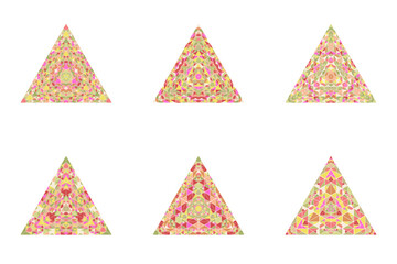Poster - Ornate abstract triangle pyramid symbol set - polygonal  vector element