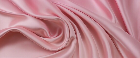 Wall Mural - Pink and Gold Gradient Waves: A Luxurious Satin Fabric Design