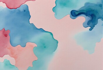 Wall Mural - vintage pink cloud sky wedding invitation with soft watercolor texture