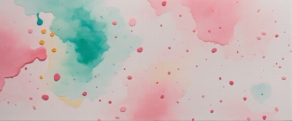 Wall Mural - hand-drawn watercolor splash in soft pink hues