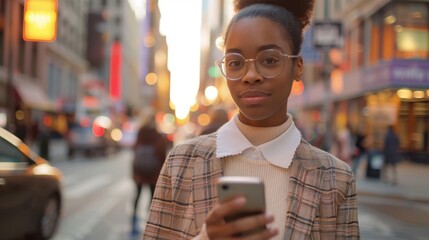 Wall Mural - The Woman with Smartphone